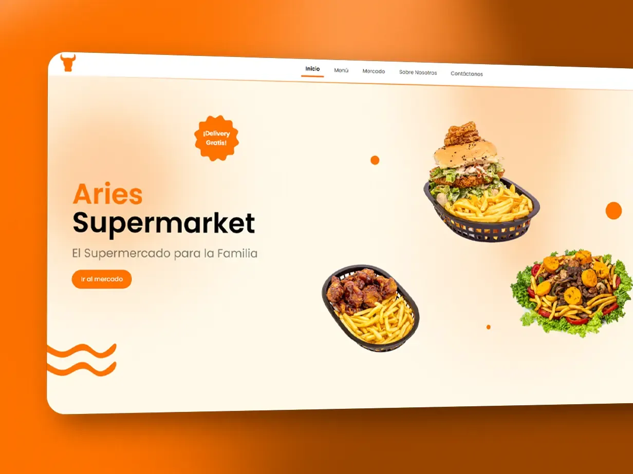 Landing page y Mercado de AriesSupermarket